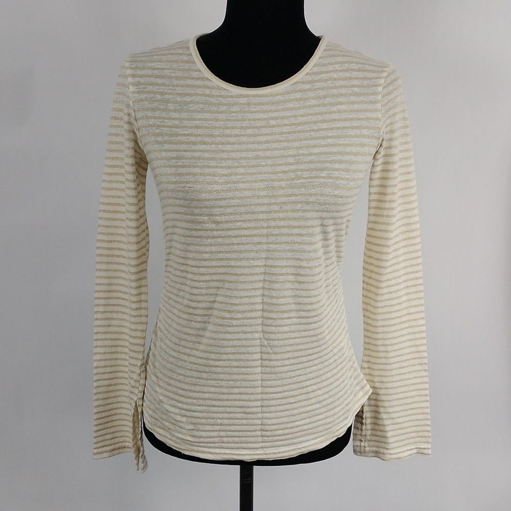 Frame Bell Sleeve Linen Blend Top